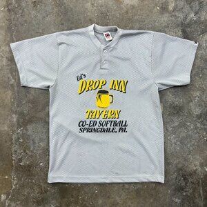 Vintage Softball Jersey Mens Large Beer League Pittsburgh Eds Drop Inn Tavern